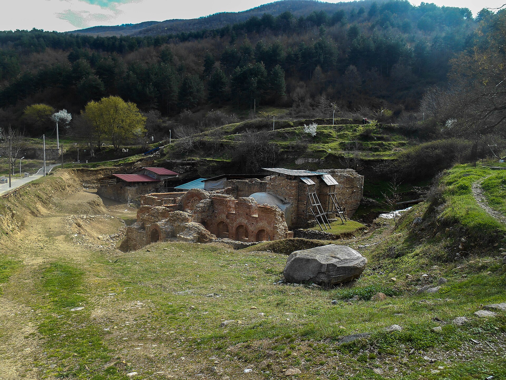 Archaeological remains of the Roman baths at Bansko near Strumica.